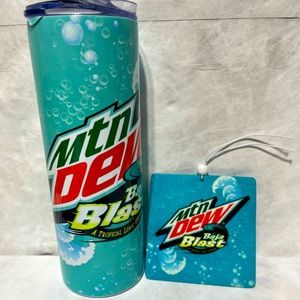 Mountain Dew Baja Blast Custom 20 oz Tumbler with a car Air Freshie..